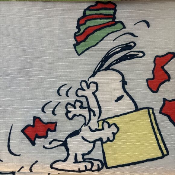 Peanuts Snoopy Christmas Holiday Fabric Shower Curtain 72 In w X 72 In L - Picture 3 of 8